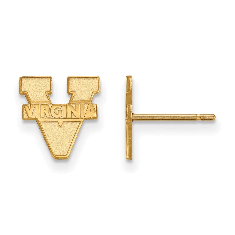 Gold Diamond Stud Earrings-14k Yellow Gold University of Virginia XS (Tiny) Post Earrings