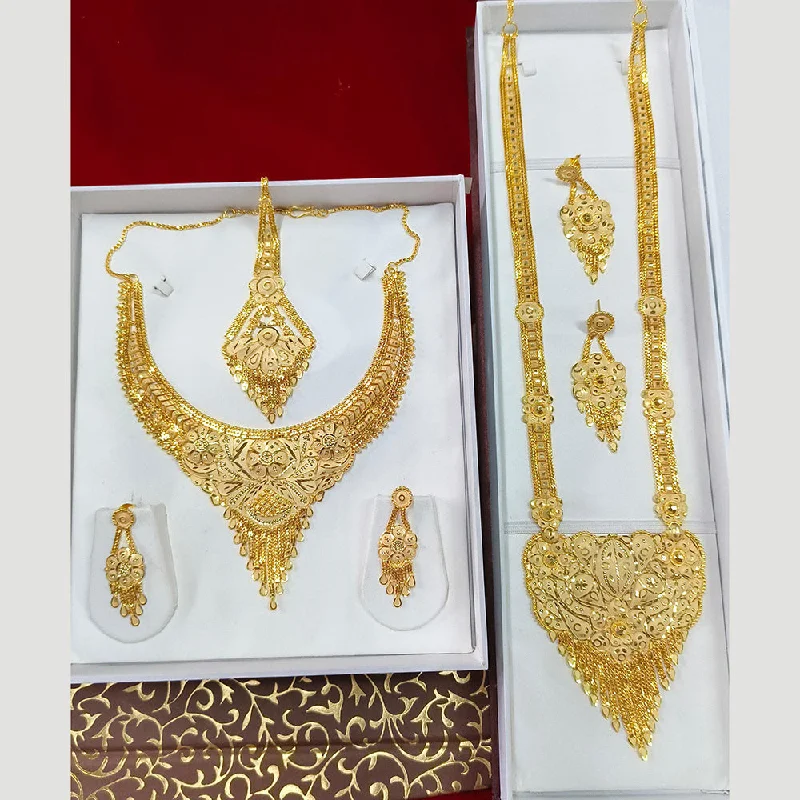 Elegant Crystal Necklace-Pari Art Jewellery Forming Double Necklace Set