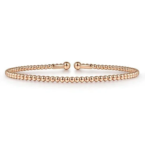 Chunky Gold Bangles-14K Rose Gold Bujukan Split Bangle