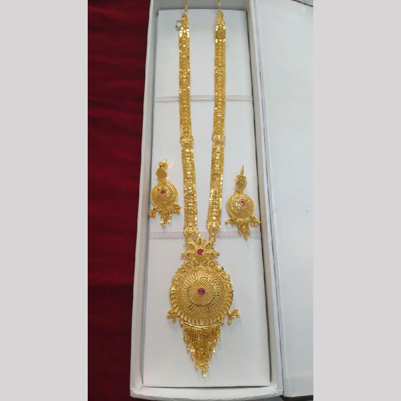 Gold Bar Necklace-Pari Art Jewellery Forming Long Necklace Set