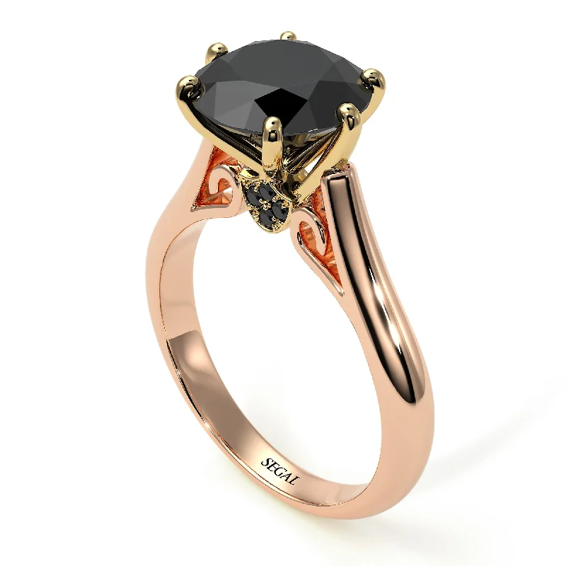 Infinity Love Ring-Two Tones 3ct Black Diamond Engagement Ring - June No. 79