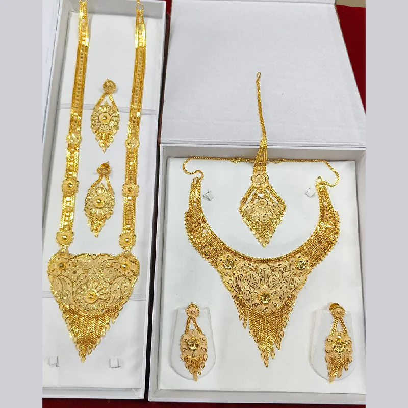 Double Chain Necklace-Pari Art Jewellery Forming Double Necklace Set