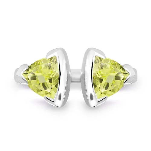 Unique Silver Wedding Ring-Unique & Co Sterling Silver Lemon Citrine Ring