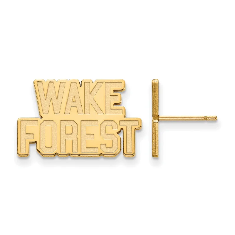 Multicolor Earrings-10k Yellow Gold Wake Forest University Small Post Earrings