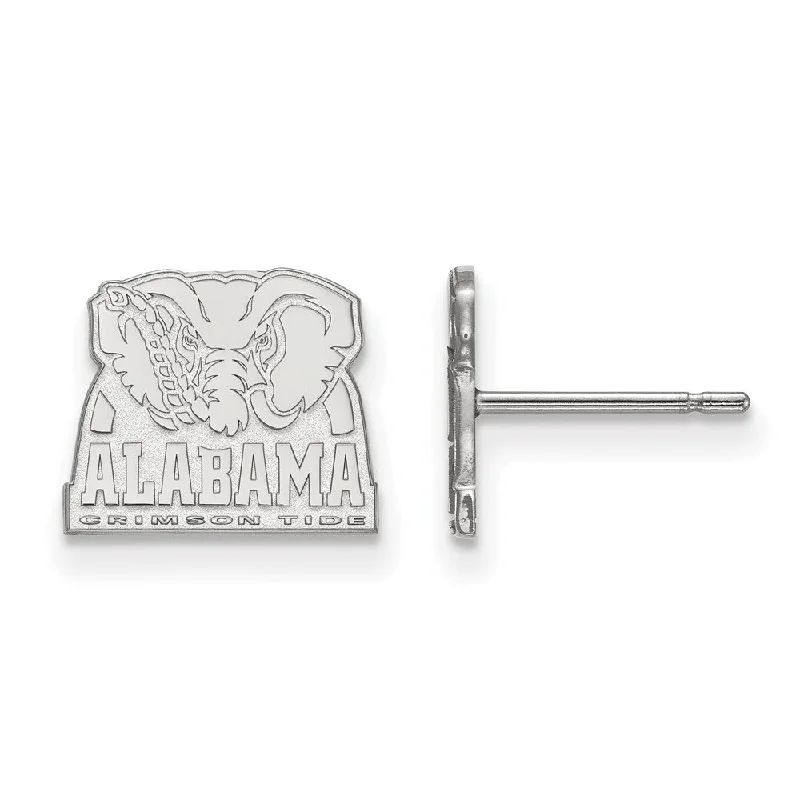 Antique Style Earrings-10k White Gold University of Alabama XS (Tiny) Post Earrings