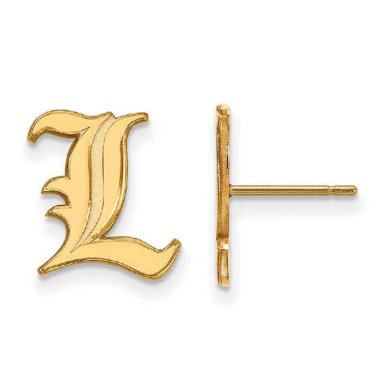 Classic Gold Earrings-10k Yellow Gold University of Louisville Sm Initial L Post Earrings