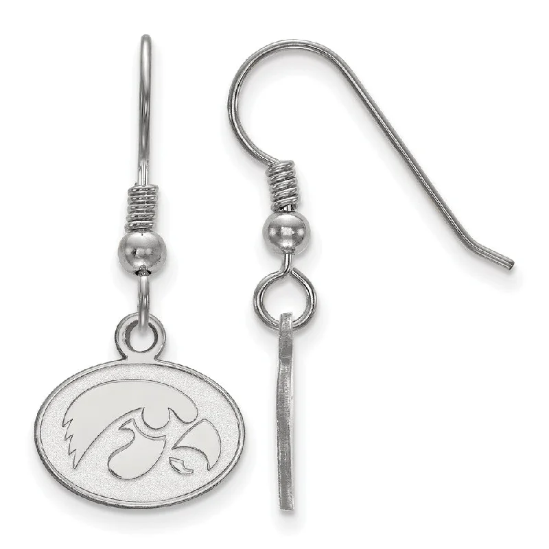 Custom Design Earrings-Sterling Silver Univ. of Iowa XS (Tiny) Dangle Earrings