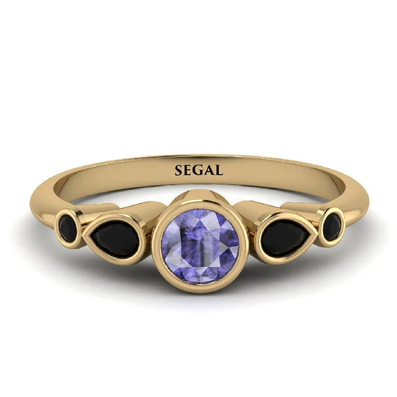 Gemstone Promise Ring-Bezel Symmetrical Tanzanite Ring - Ivy No. 207