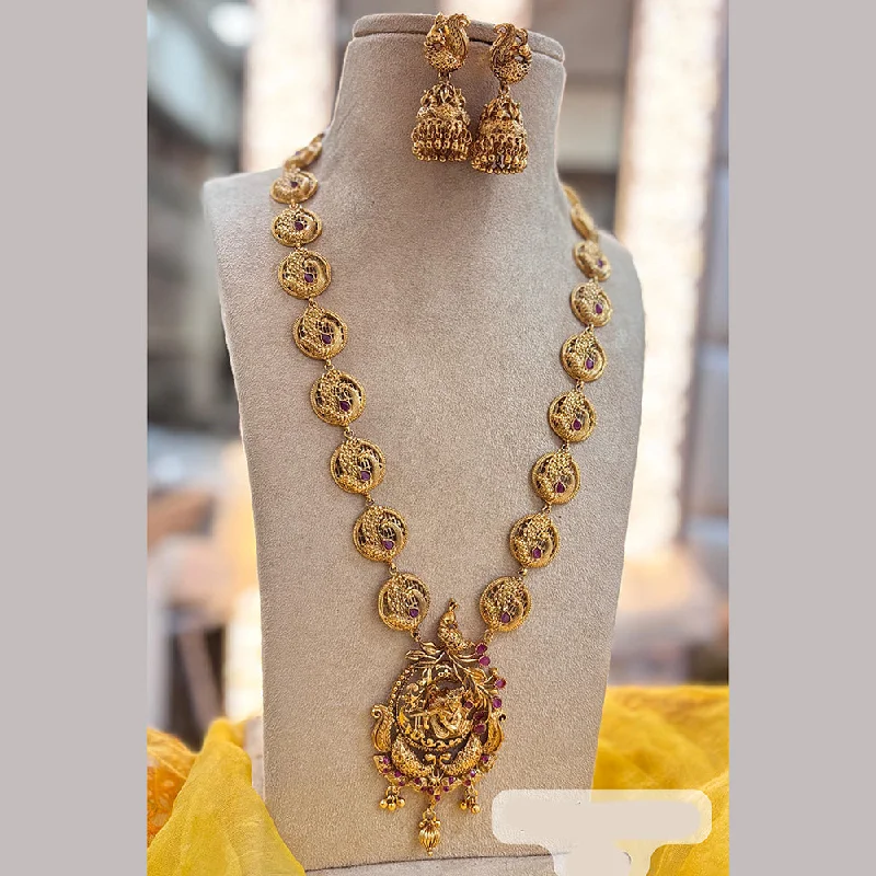 Unique Charm Necklace-Jewel Addiction Gold Plated Pota Stone Long Necklace Set