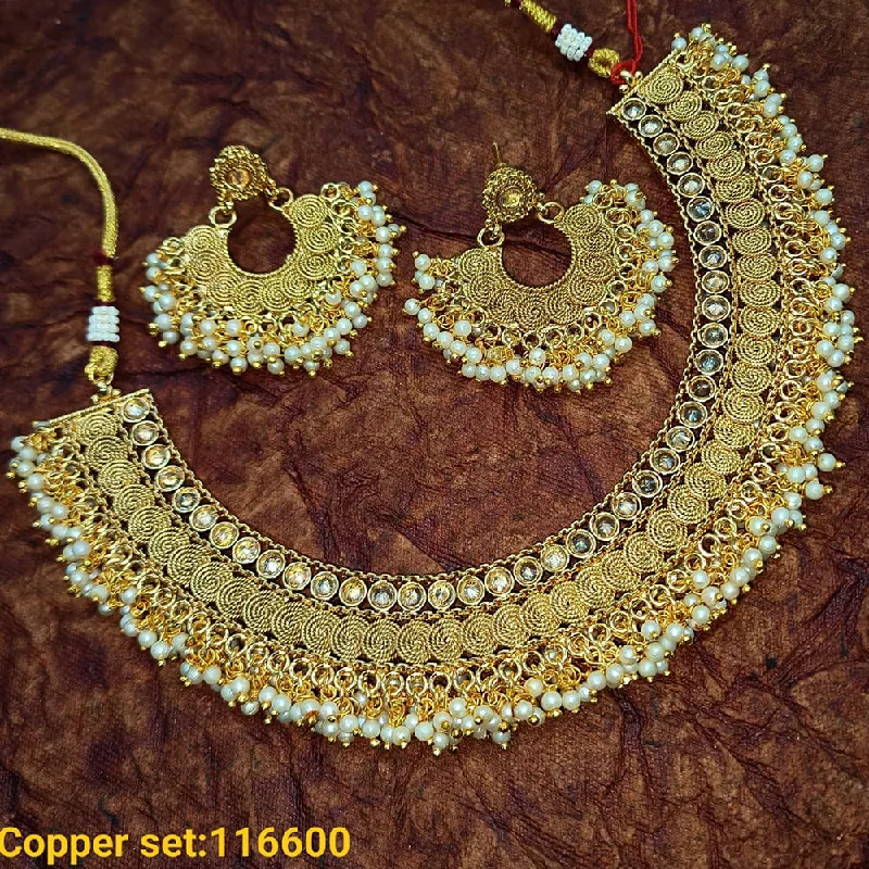 Stylish Pendant Necklace-Padmawati Bangles Copper Gold Plated Necklace Set