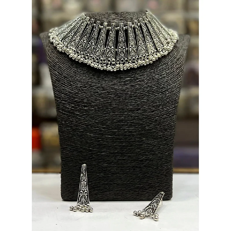 Trendy Multi-layer Necklace-Darshana Jewels Oxidised Plated Choker Necklace Set