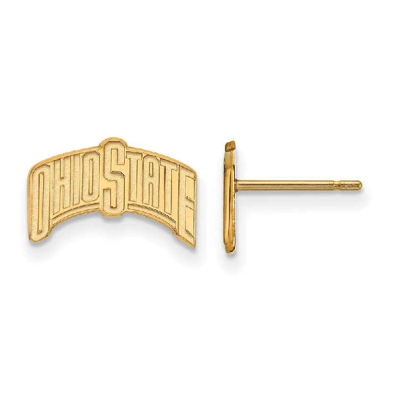 Small Gold Earrings-14k Yellow Gold Ohio State University Small Post Earrings