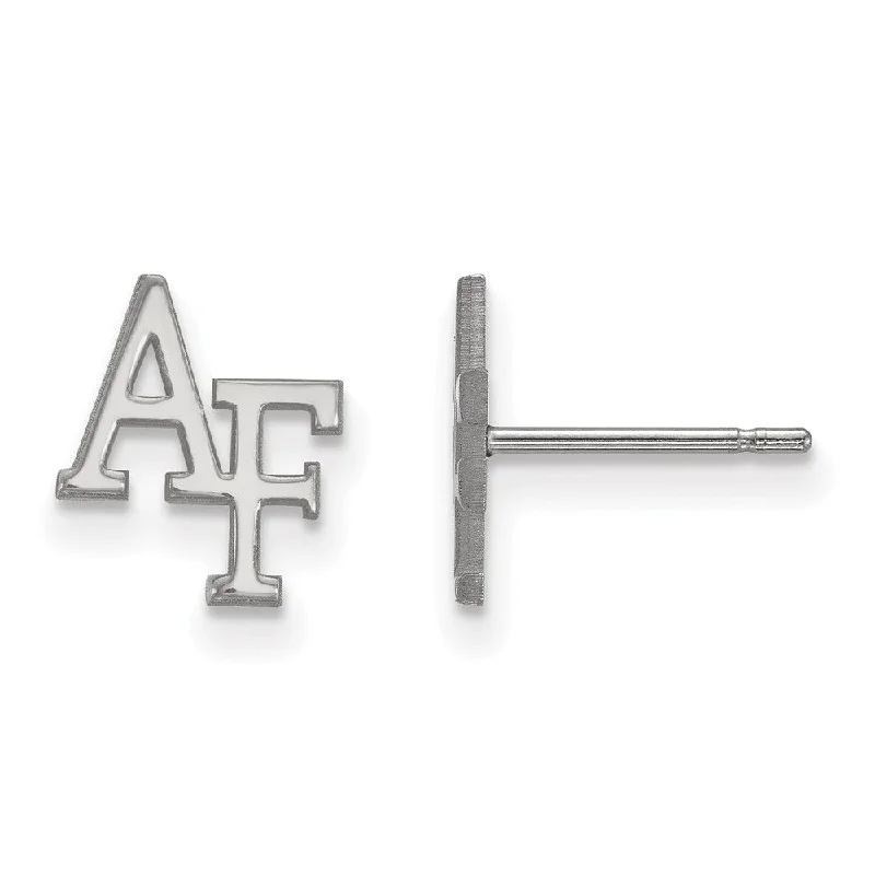 Casual Silver Earrings-14k White Gold Air force Academy XS (Tiny) Post Earrings