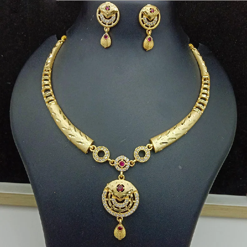 Oval Gemstone Necklace-SP Jewellery Gold Plated Austrian Stone Necklace Set