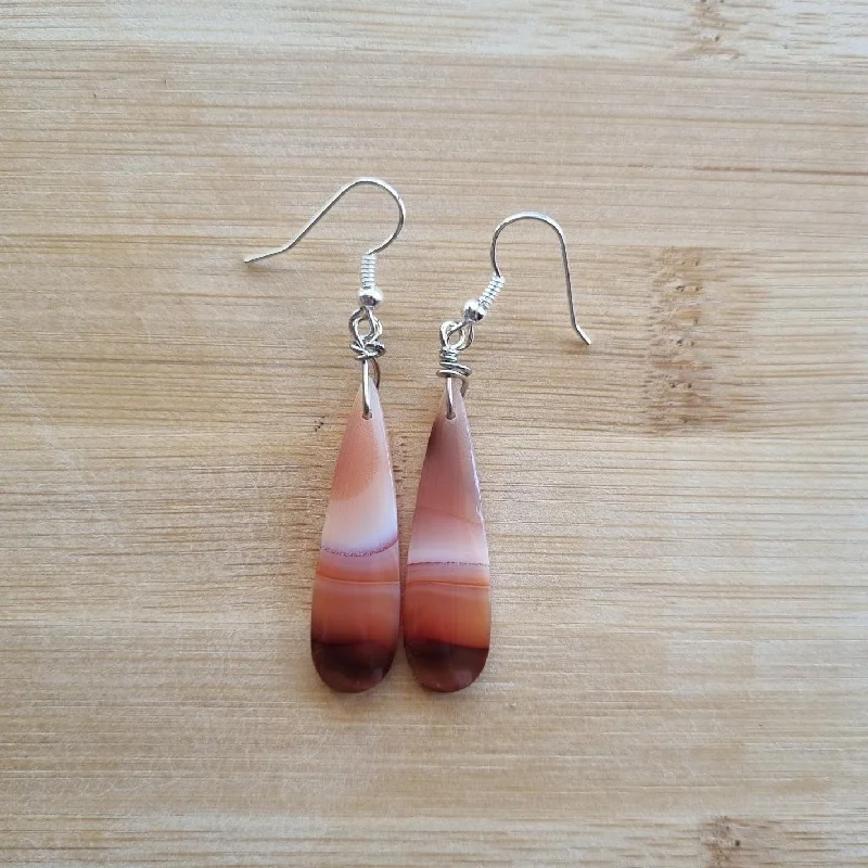 Elegant Cluster Earrings-Carnelian Stone - Boho Earrings