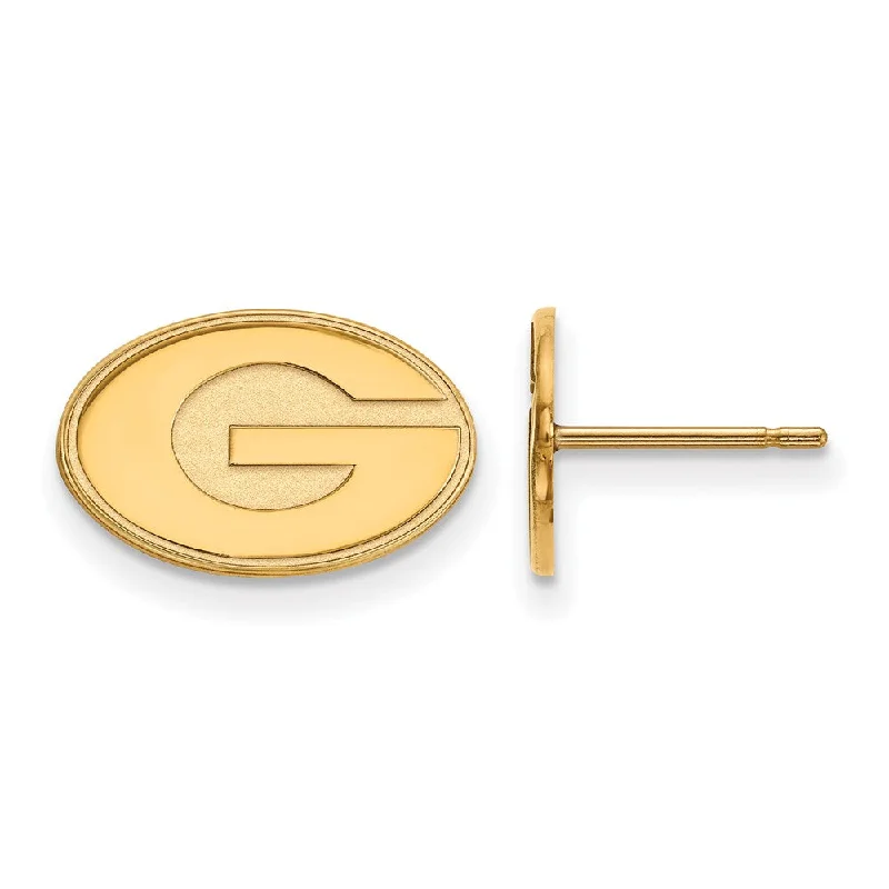 Personalized Birthstone Earrings-10k Yellow Gold University of Georgia XS (Tiny) 'G' Post Earrings