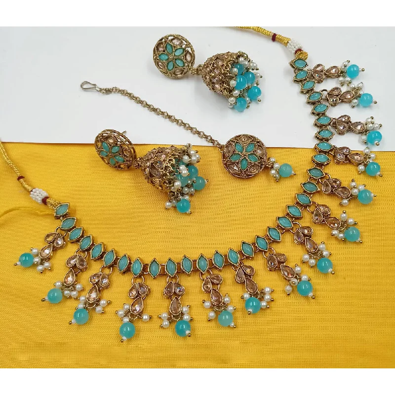 Double Chain Necklace-Padmawati Bangles Copper Gold Plated Necklace Set