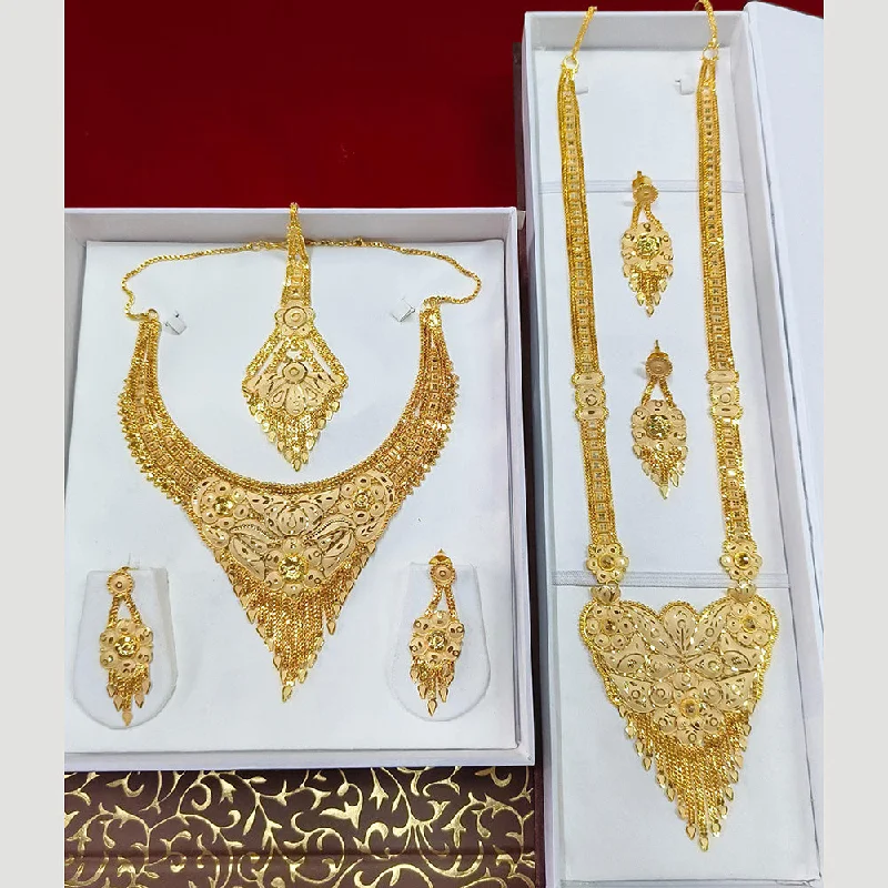 Statement Necklaces for Parties-Pari Art Jewellery Forming Double Necklace Set