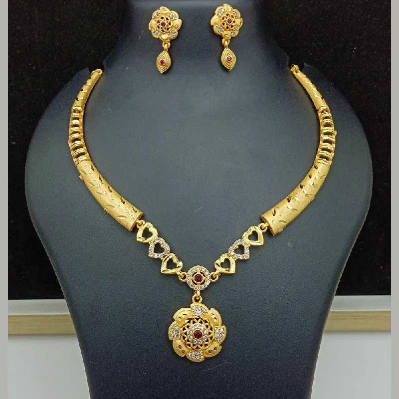 Silver and Gold Necklace-SP Jewellery Gold Plated Austrian Stone Necklace Set