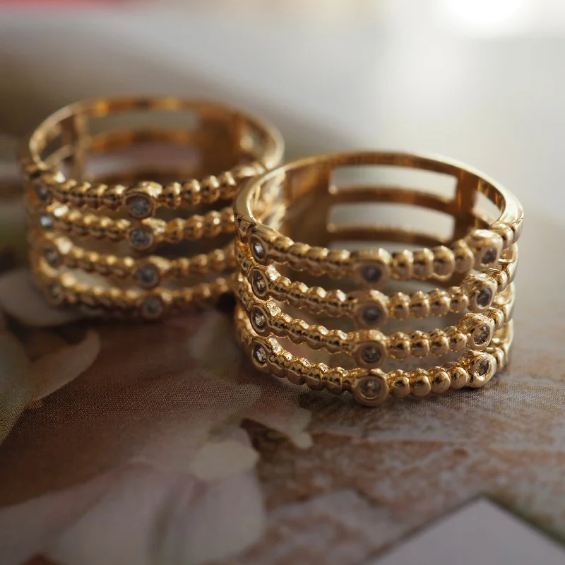 Designer Gold Ring-MAYCEE 4 STACK RING