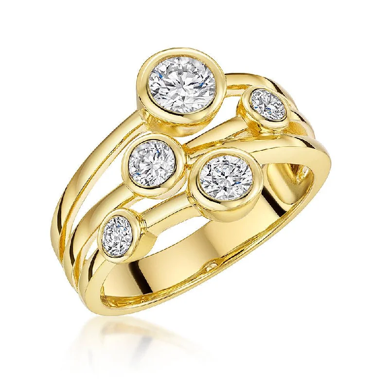 Luxury Diamond Ring-Jools Bubbles Ring - Yellow Gold