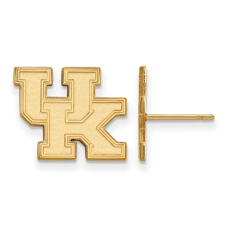 Handmade Earrings-10k Yellow Gold University of Kentucky Small 'UK' Post Earrings