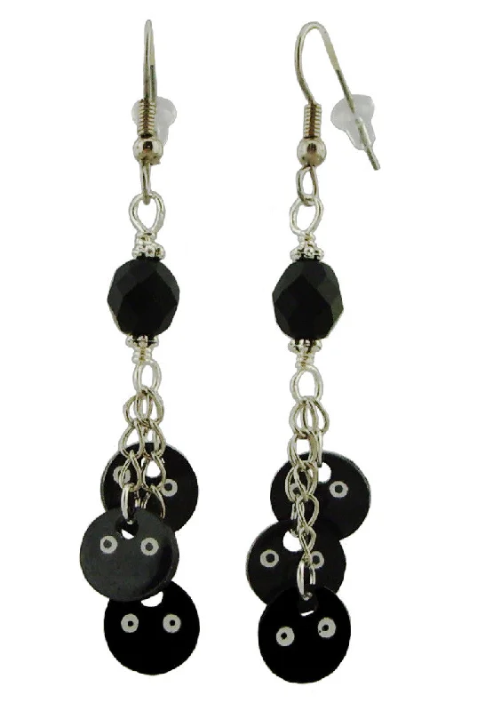 Edgy Silver Earrings-Soot Ball Earrings