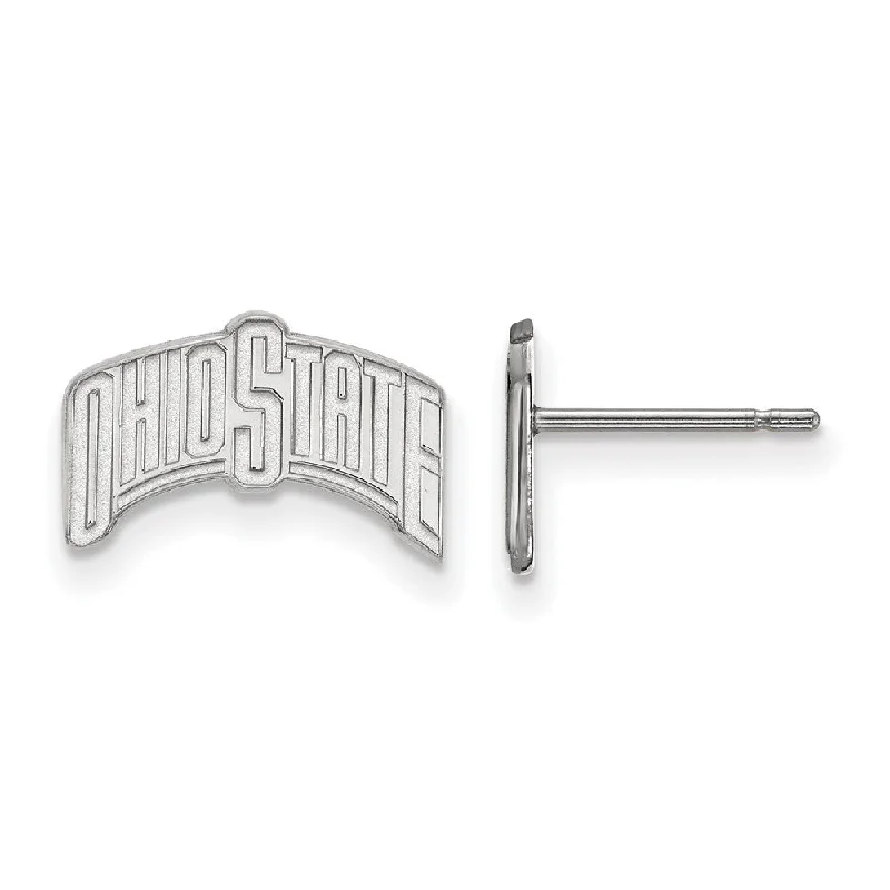 Vintage Inspired Earrings-Sterling Silver Ohio State University Small Post Earrings