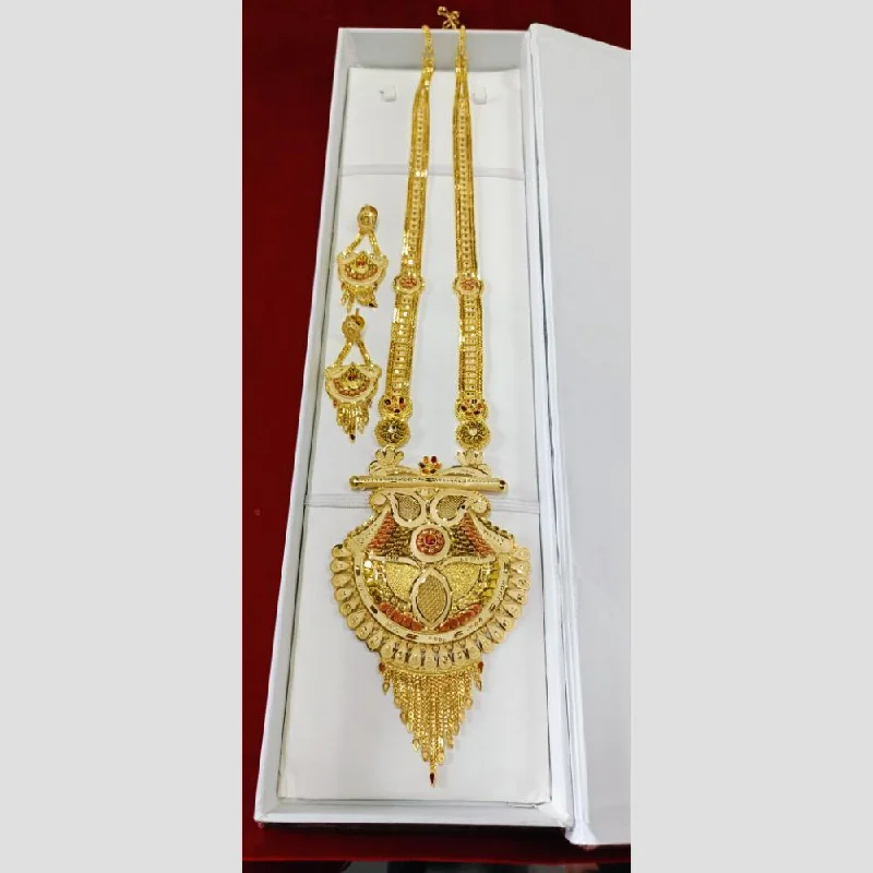 Diamond Solitaire Necklace-Pari Art Jewellery Forming Long Necklace Set