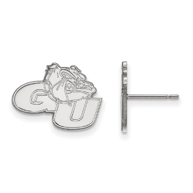 Dainty Silver Earrings-14k White Gold Gonzaga University Small Post Earrings