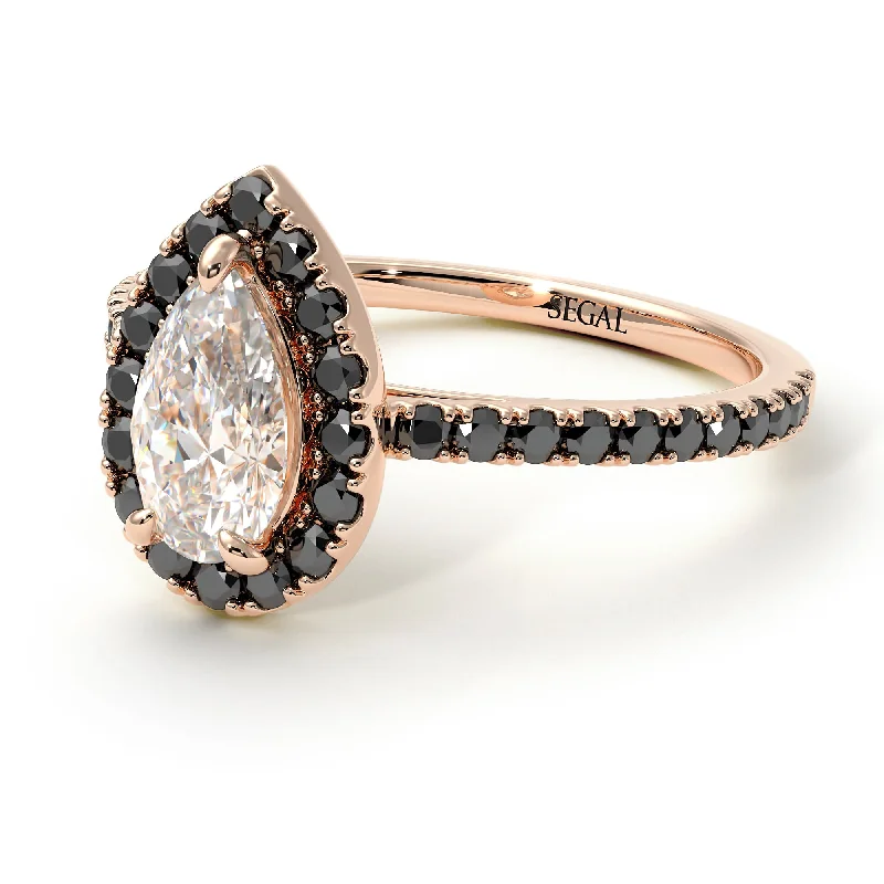 Men's Statement Ring-Pear Shaped Halo Diamond Ring - Janet No. 14