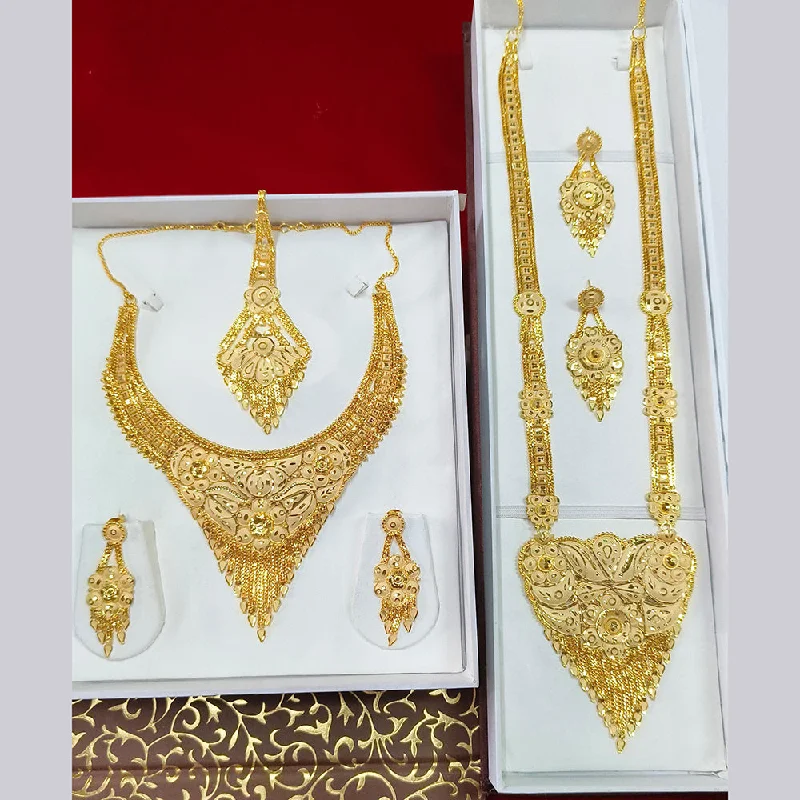 Statement Necklaces for Parties-Pari Art Jewellery Forming Double Necklace Set