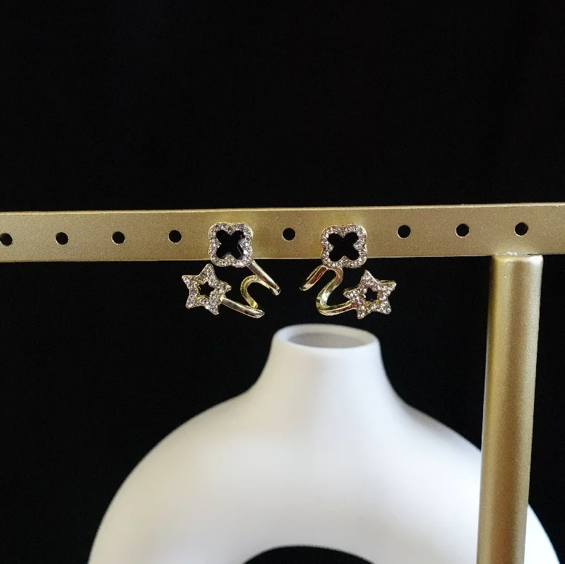 Petite Gold Earrings-Star Studs