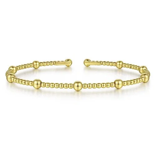 Colored Glass Bangle Set-14K Yellow Gold Bujukan Split Bangle