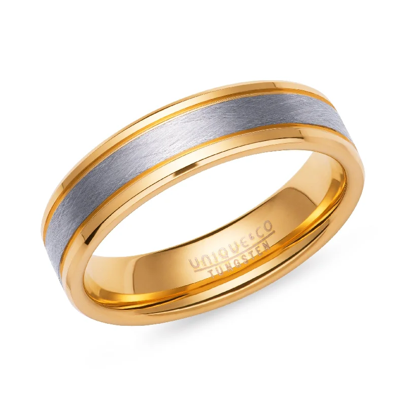 Retro Vintage Ring-Unique & Co Tungsten Ring Gold Plated