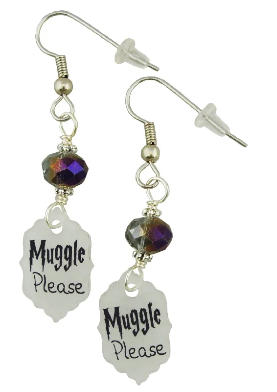 Large Gemstone Earrings-Muggle Please, Earrings