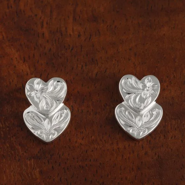 Elegant Crystal Earrings-Double Heart Scroll Earrings