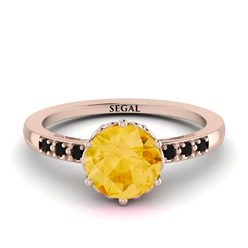 Vintage Diamond Ring-Classic Citrine Vintage Ring - Olivia No. 605