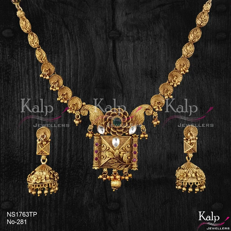 Handmade Necklace-Kalp Jewellers Copper Gold Plated Necklace Set