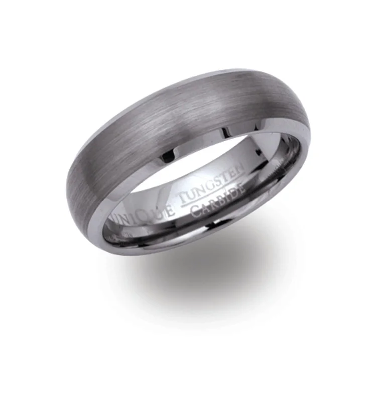 Delicate Silver Ring-Unique & Co 7mm Tungsten Brushed Ring