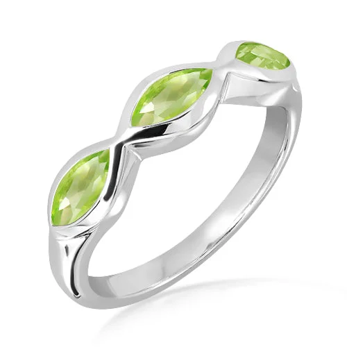 Custom Stone Ring-Unique & Co Sterling Silver Peridot Ring