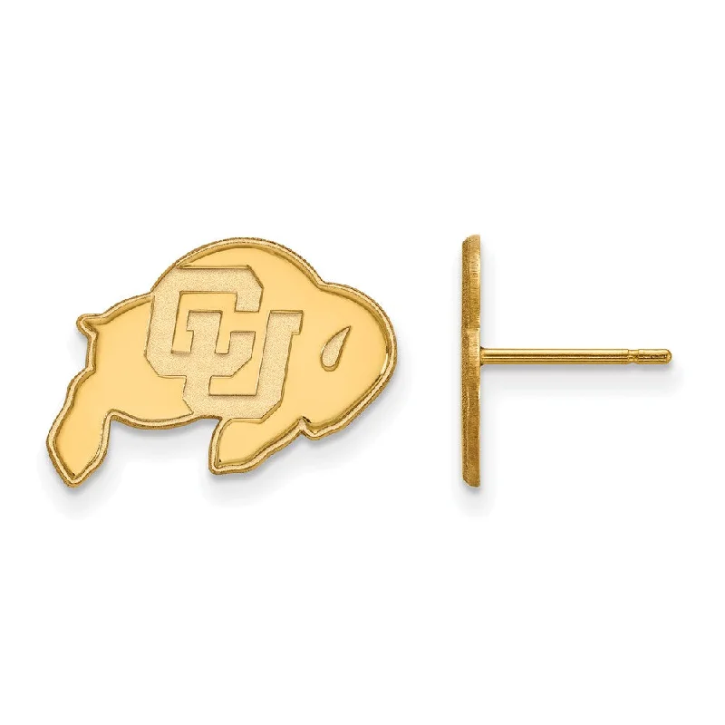 Boho Chic Earrings-10k Yellow Gold University of Colorado Small Post Earrings