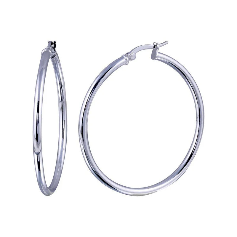 Luxury Gold Earrings-Silver 925 Plain Hoop Earring 2.5mm