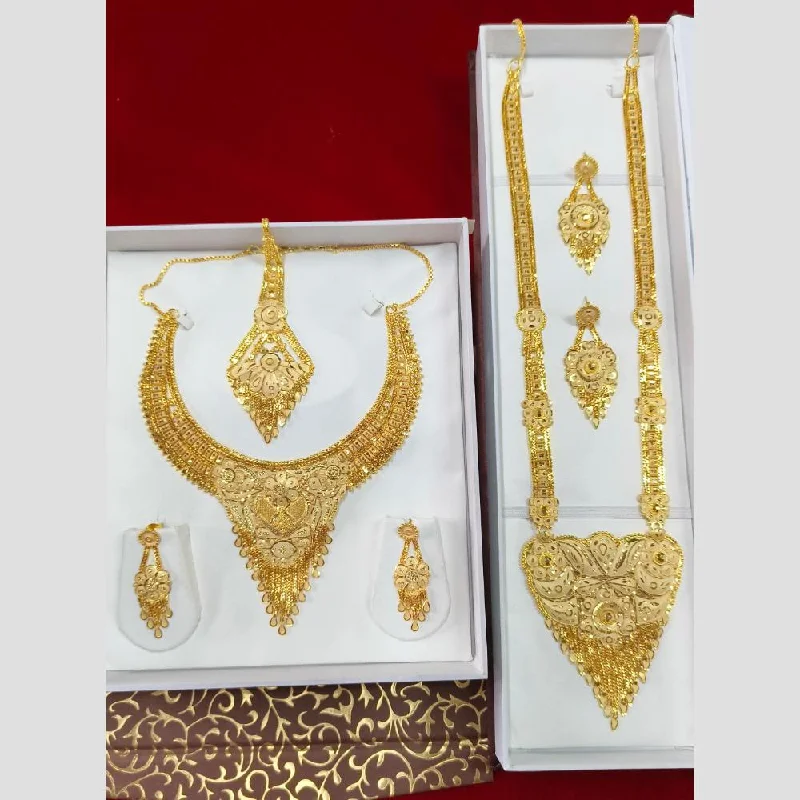 Handcrafted Pendant Necklace-Pari Art Jewellery Forming Double Necklace Set