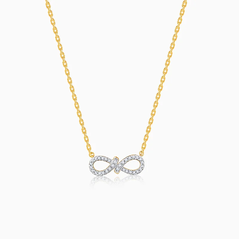 Personalized Pendant Necklace-Gold Infini Diamond Necklace