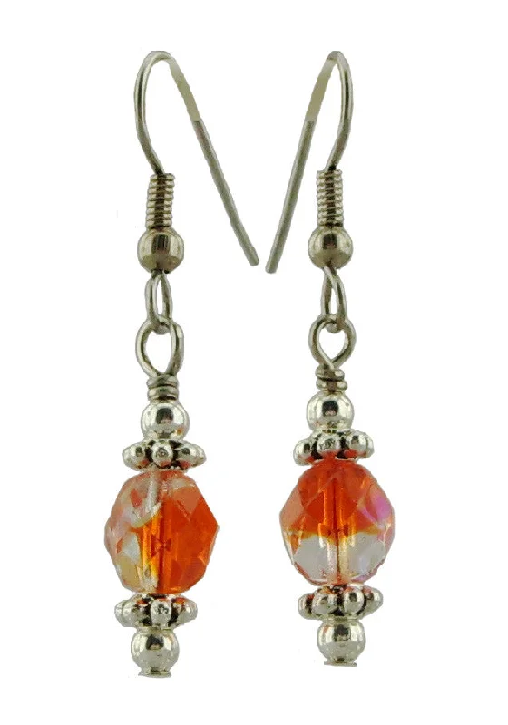 Dangle Hoop Earrings-Orange Drop Earrings