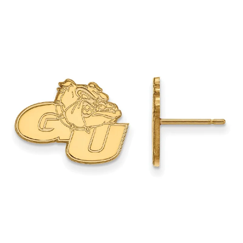 Classic Gold Earrings-14k Yellow Gold Gonzaga University Small Post Earrings