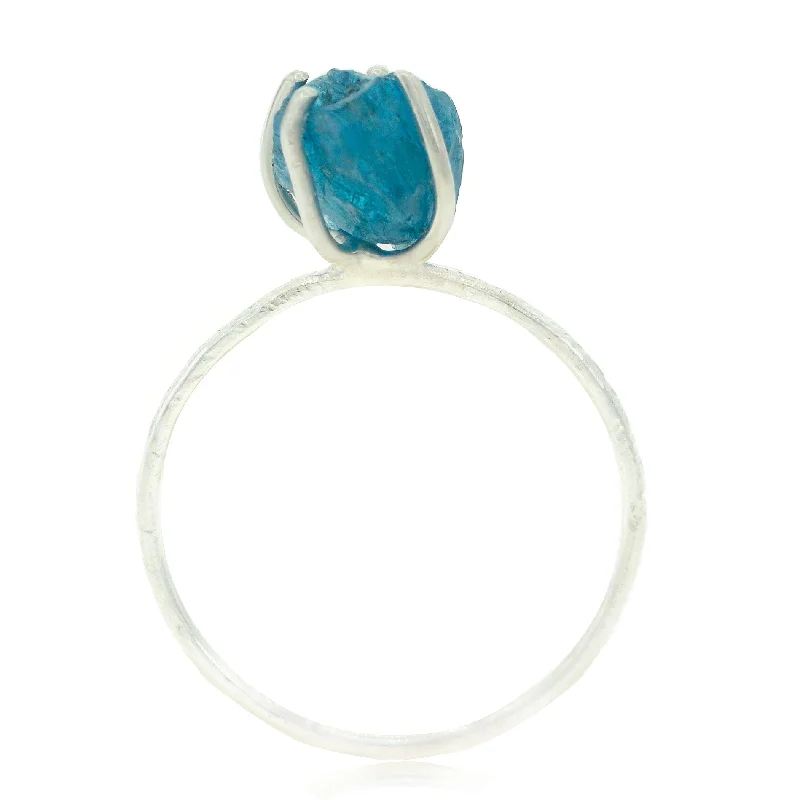 Silver Heart Ring-Raw Apetite Gemstone Ring