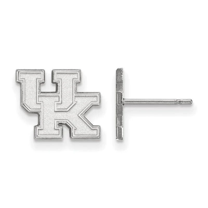 Abstract Shape Earrings-14k White Gold University of Kentucky XS (Tiny) 'UK' Post Earrings