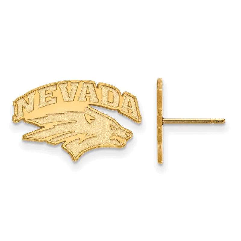 Simple Gold Earrings-14k Yellow Gold University of Nevada Small Post Earrings